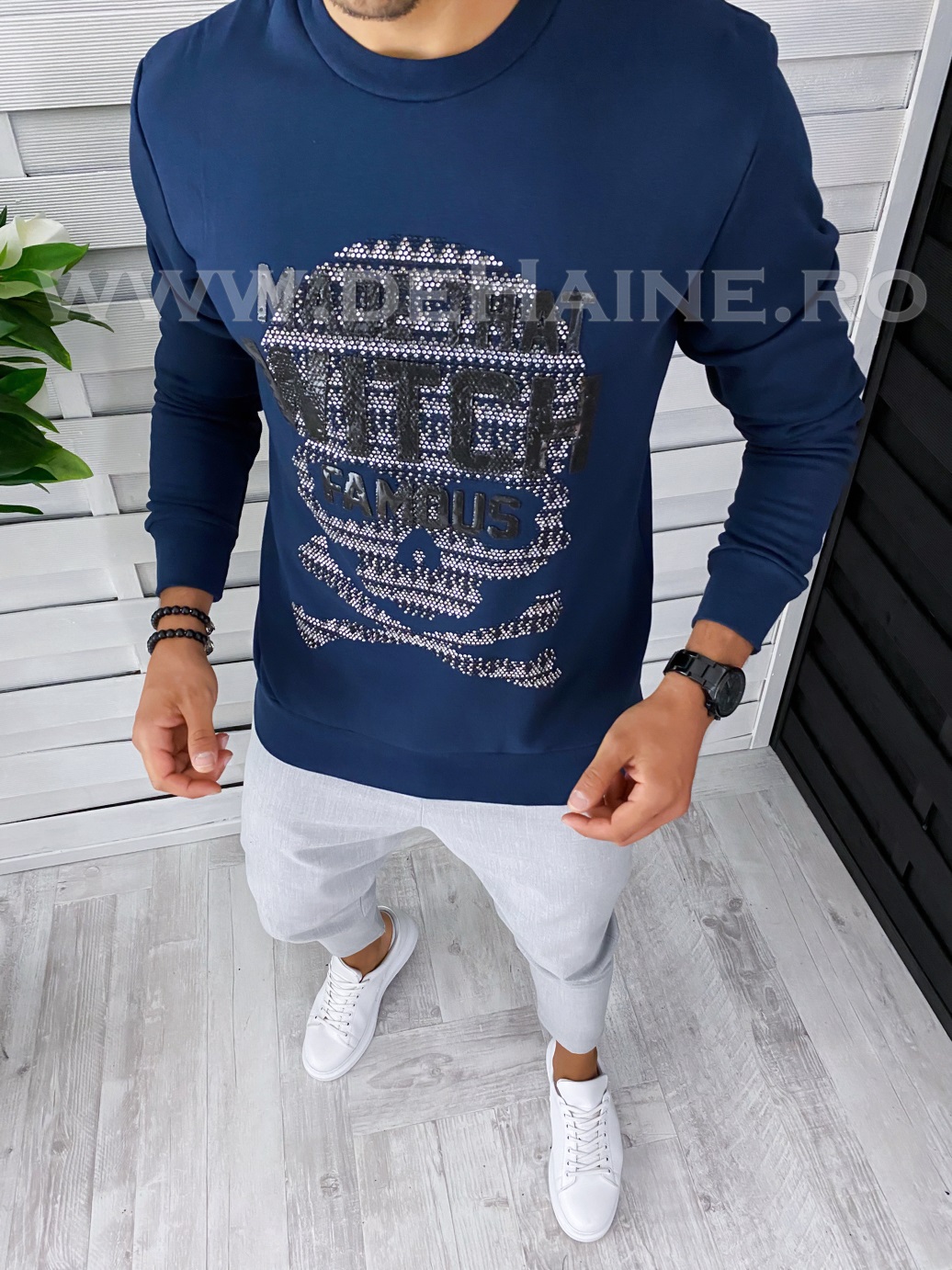 Bluza barbati bleumarin slim fit vagabond 2733 i18-4
